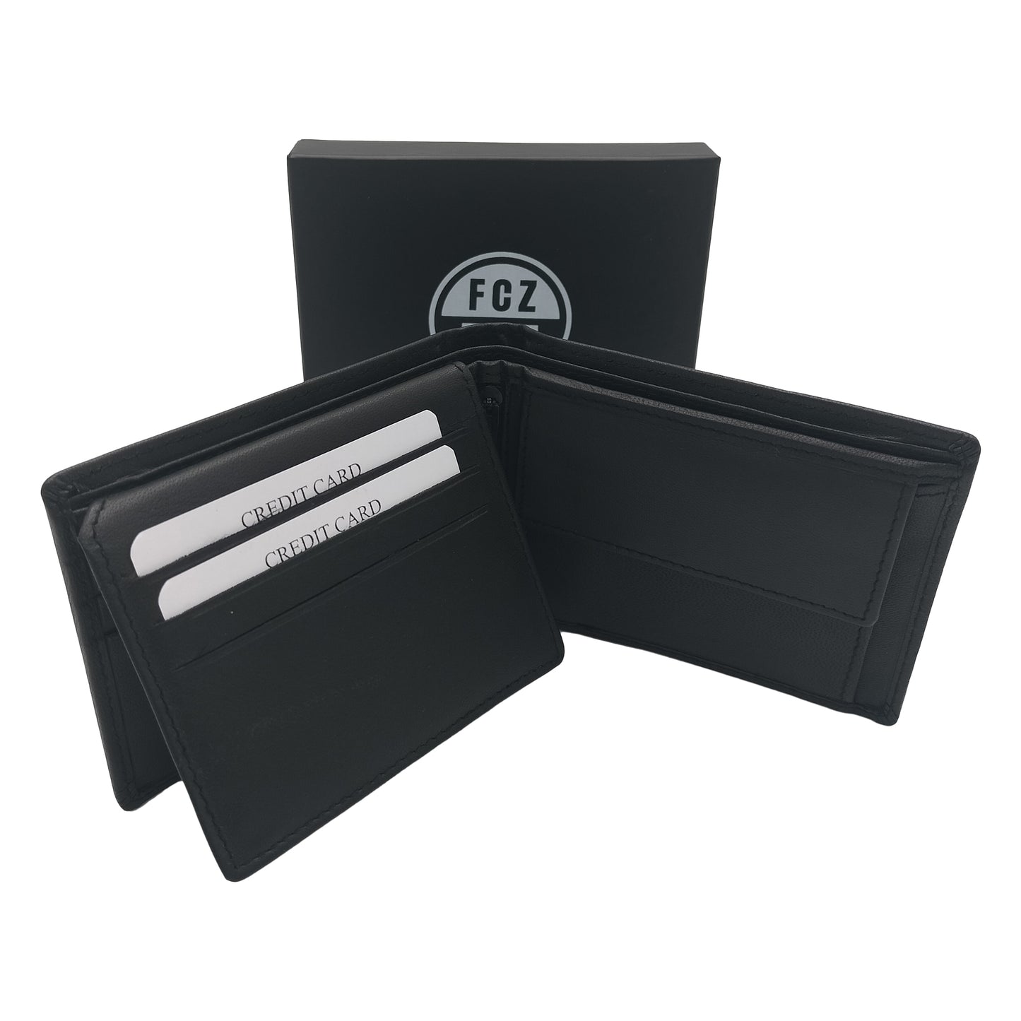 Portemonnaie Leder schwarz