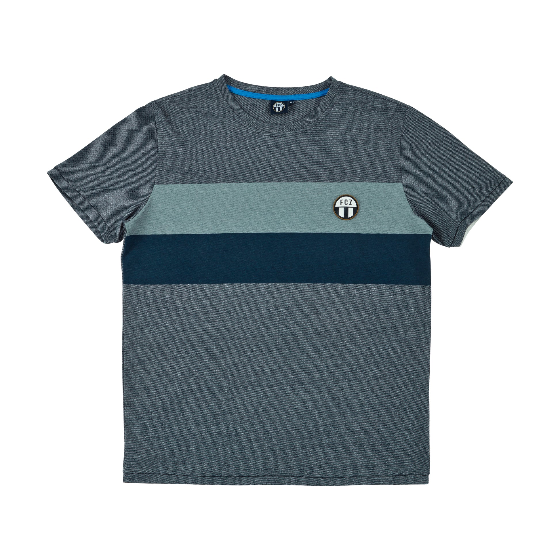 Shirt Logo Balken dunkelblau/grau